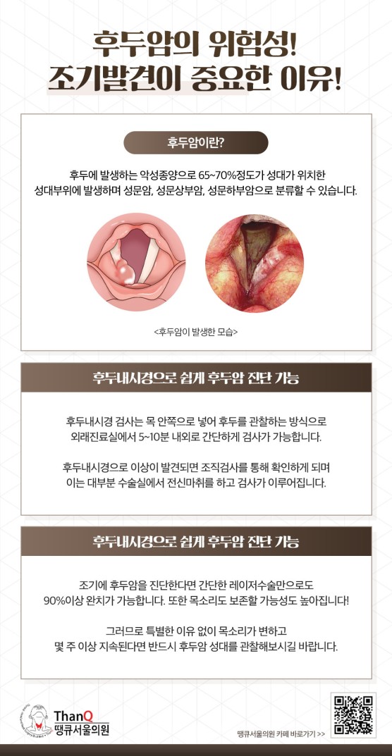 땡큐서울의원 - [성명훈 원장] 후두암, 적절한 검사 방법 및 시기는?